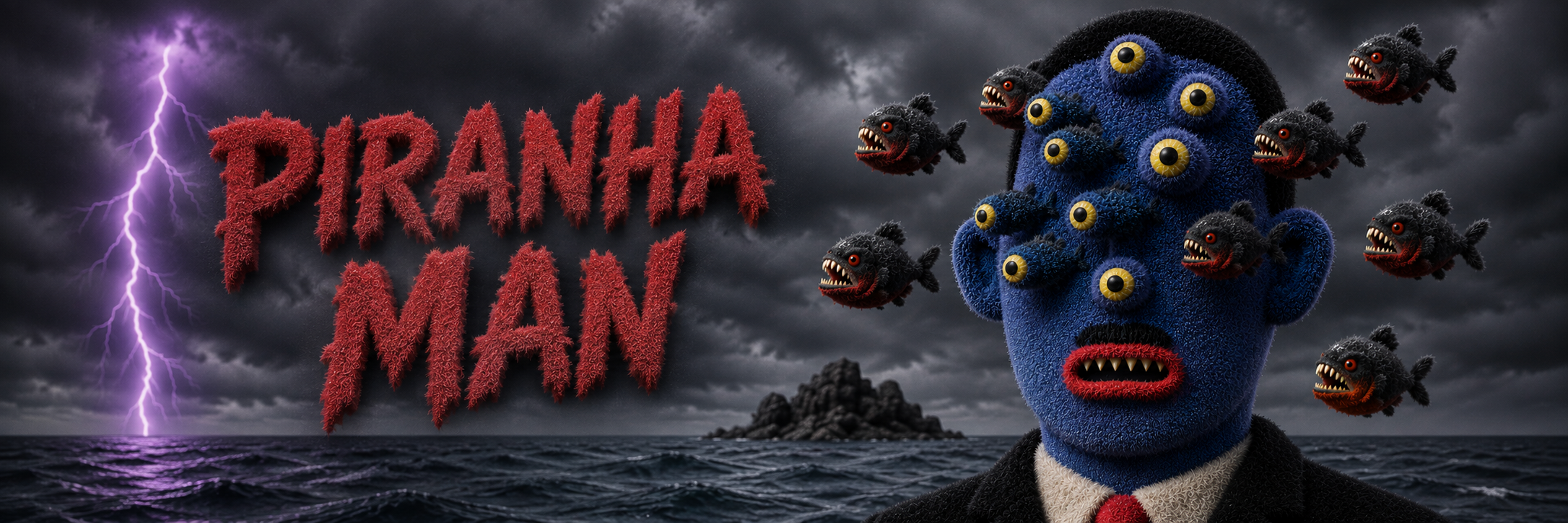 Piranha Man in a storm